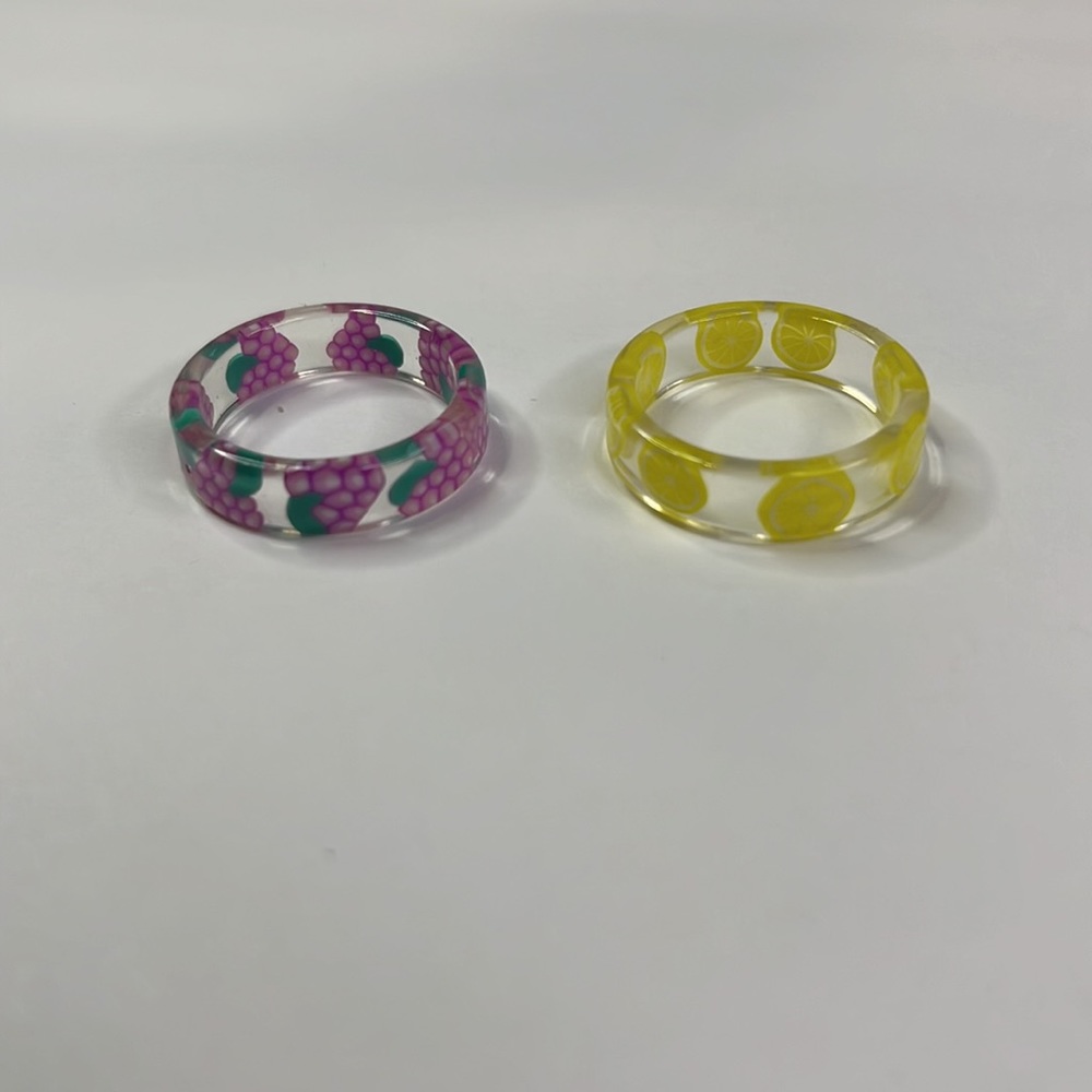10 set resin fruit rings - Picture 5 of 8